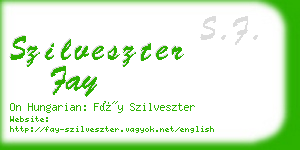 szilveszter fay business card